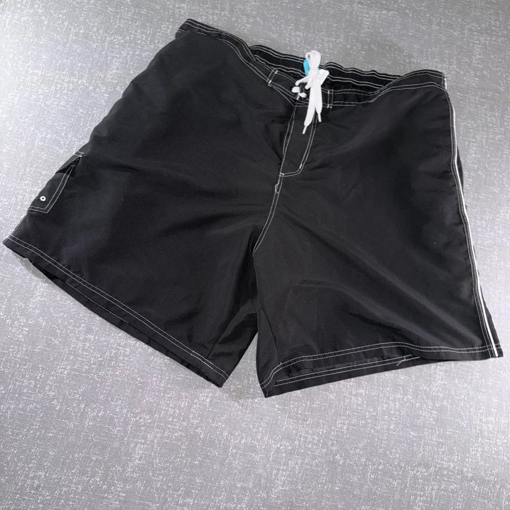Beach Belle Black Swim Trunks Plus Size 24W Board Shorts Beachcore Casual